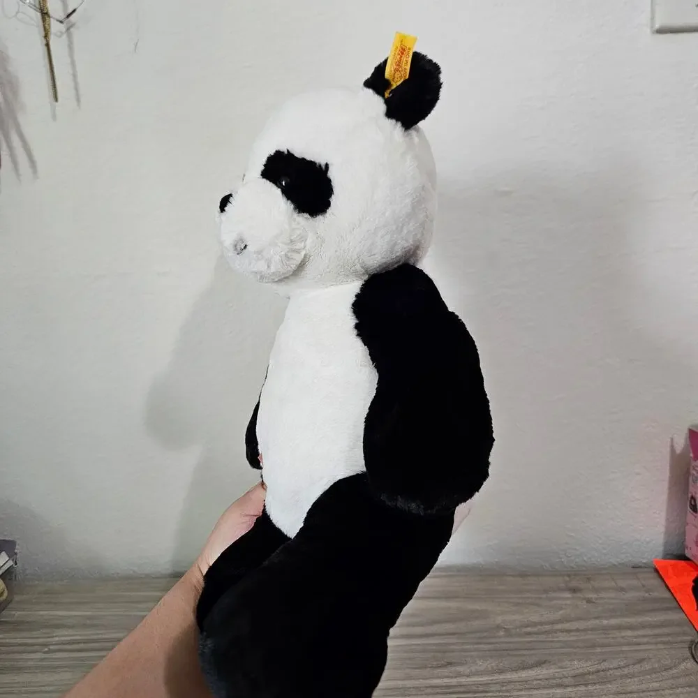 Steiff Panda Bear Ming the Panda Black White Plush Stuffed Animal baby nursery